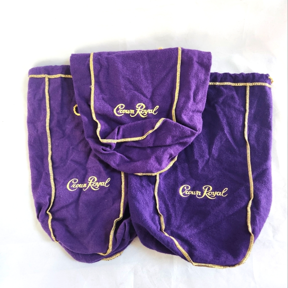 Crown Royal Original Purple Felt Bags Lot